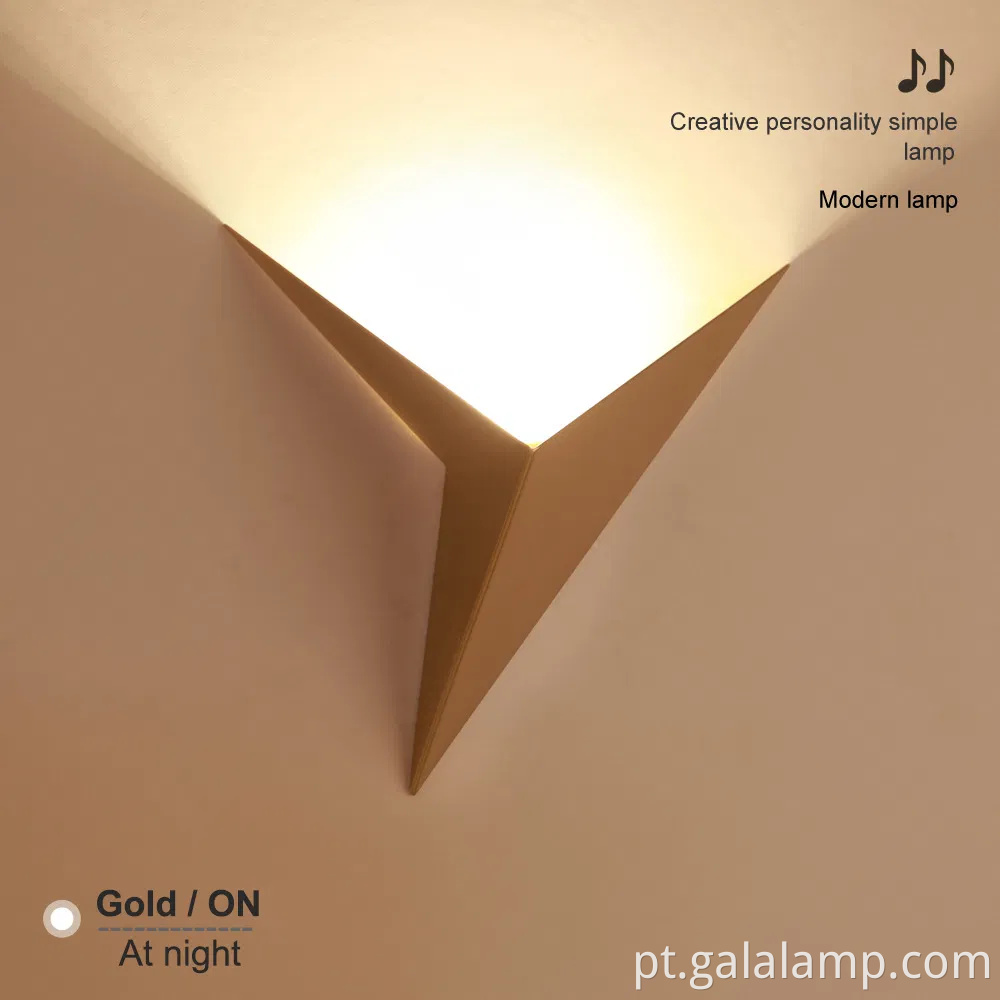 Lâmpadas de parede de triângulo moderno elegantes para casa e café